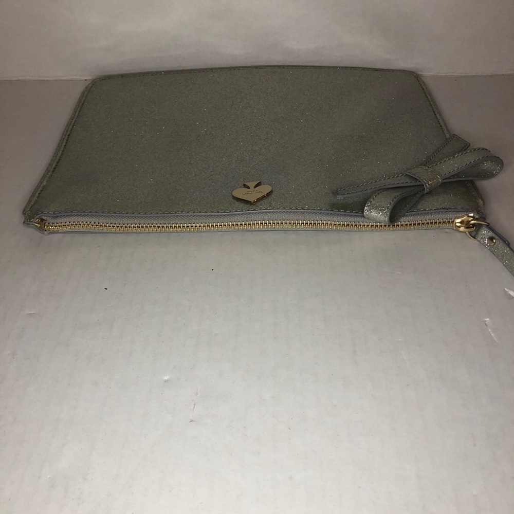 Kate Spade Georgia Glitter Bug Clutch Silver EUC - Picture 9 of 10